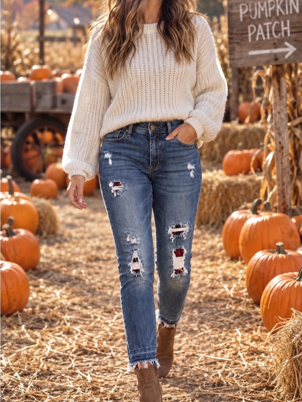 Women’s Distressed Jean by Ruff Hewn - Skinny Ankle